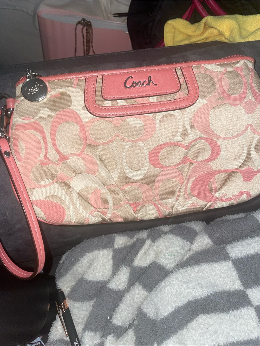 Coach Ashley Pleated Signature C Wristlet